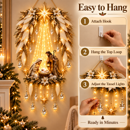 ✨ Heavenly Angel Wings Nativity Light – Lighted Christmas Wall Decor  ✈️