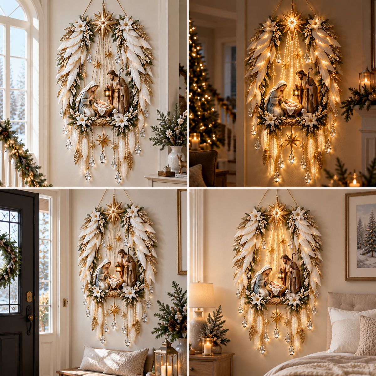 ✨ Heavenly Angel Wings Nativity Light – Lighted Christmas Wall Decor  ✈️