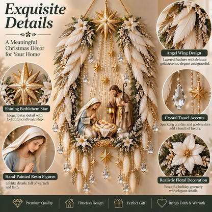 ✨ Heavenly Angel Wings Nativity Light – Lighted Christmas Wall Decor  ✈️