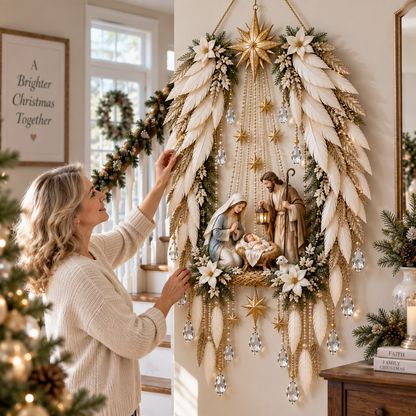 ✨ Heavenly Angel Wings Nativity Light – Lighted Christmas Wall Decor  ✈️