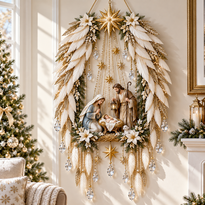✨ Heavenly Angel Wings Nativity Light – Lighted Christmas Wall Decor  ✈️