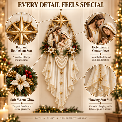 ✨Last Day 49% OFF✝️Holy Family Star Veil Cascade™ – Lighted Nativity Christmas Wall Decor✈️
