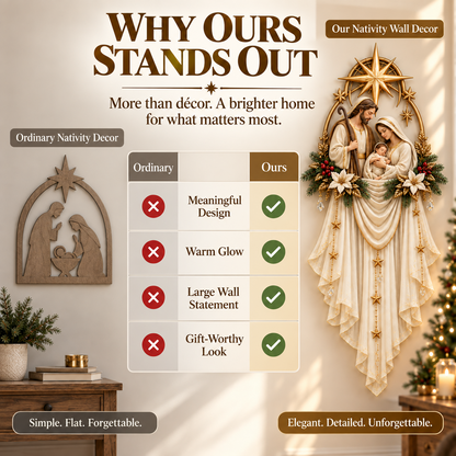 ✨Last Day 49% OFF✝️Holy Family Star Veil Cascade™ – Lighted Nativity Christmas Wall Decor✈️