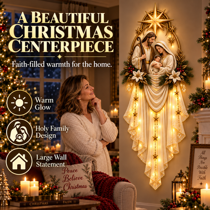 ✨Last Day 49% OFF✝️Holy Family Star Veil Cascade™ – Lighted Nativity Christmas Wall Decor✈️