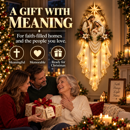 ✨Last Day 49% OFF✝️Holy Family Star Veil Cascade™ – Lighted Nativity Christmas Wall Decor✈️