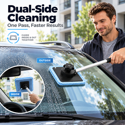 🚗Dual Magnetic Car Windshield Cleaner | Streak-Free Auto Glass Cleaning Kit