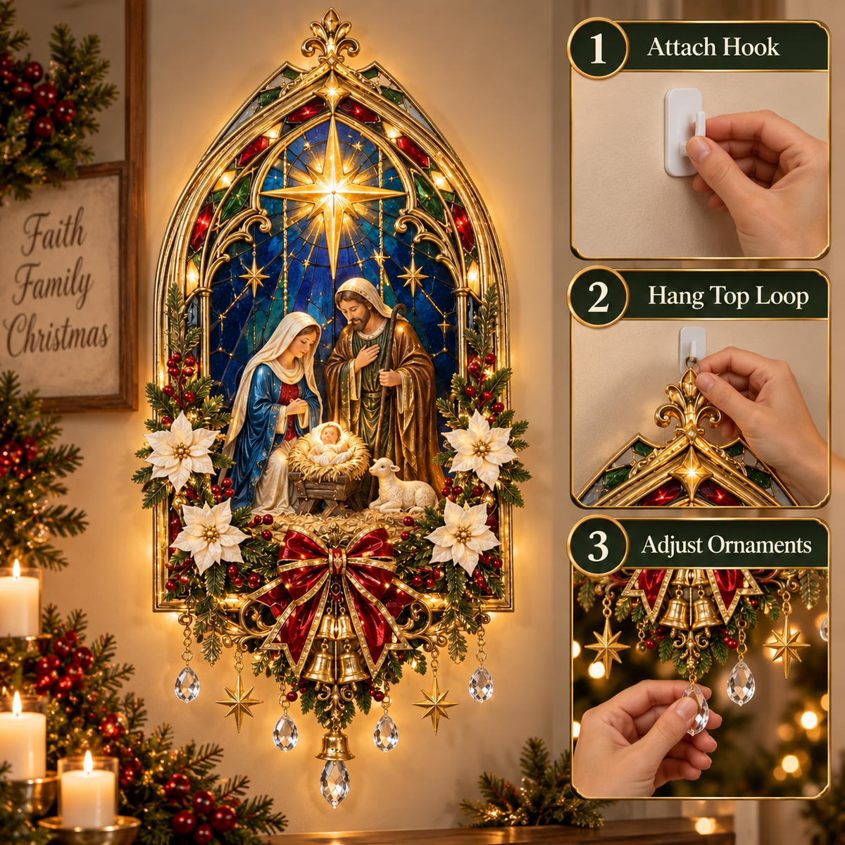 🎄 Christmas Hot Sale – 49% OFF ✨ Sacred Bethlehem Window Nativity Light™ – Bring the Holy Night Home