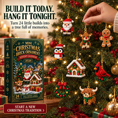 🎄 Last day to save 49% – ⏳24-Day Mini Christmas Ornament Advent Calendar | 24 unique festive buildable designs with hanging loops—perfect for decorating Christmas trees, wreaths, and holiday displays 🧱