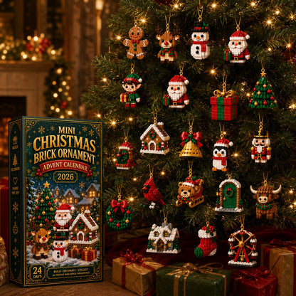 ⏳ Last day to save 49% – ✨24-Day Mini Christmas Ornament Advent Calendar | 24 unique festive buildable designs with hanging loops—perfect for decorating Christmas trees, wreaths, and holiday displays 🧱
