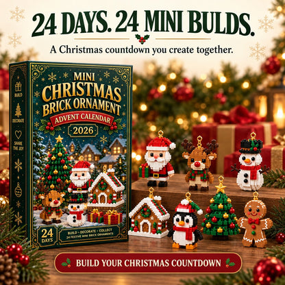 🎄 Last day to save 49% – ⏳24-Day Mini Christmas Ornament Advent Calendar | 24 unique festive buildable designs with hanging loops—perfect for decorating Christmas trees, wreaths, and holiday displays 🧱